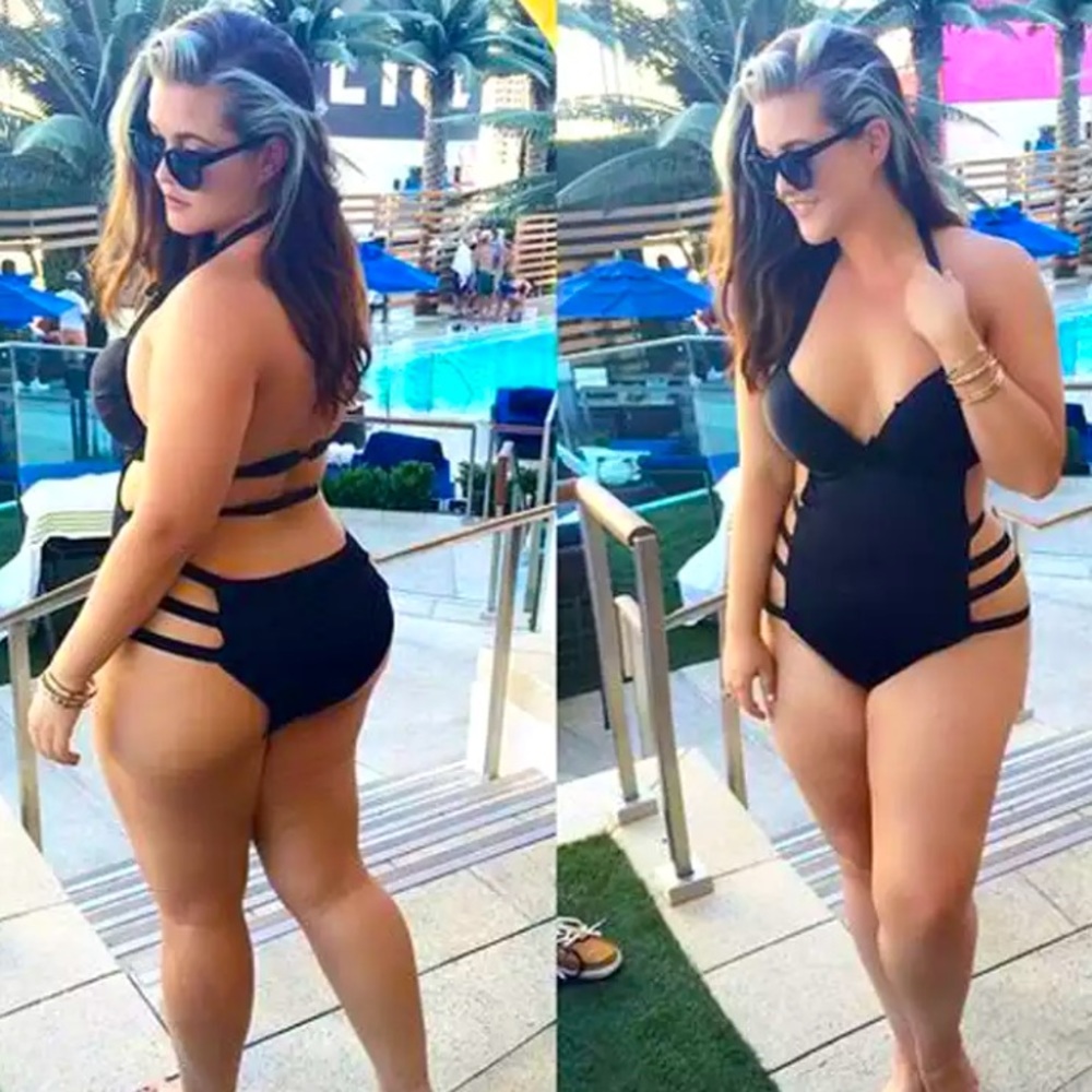 Women’s String Bandage Detail Monokini bathing suit